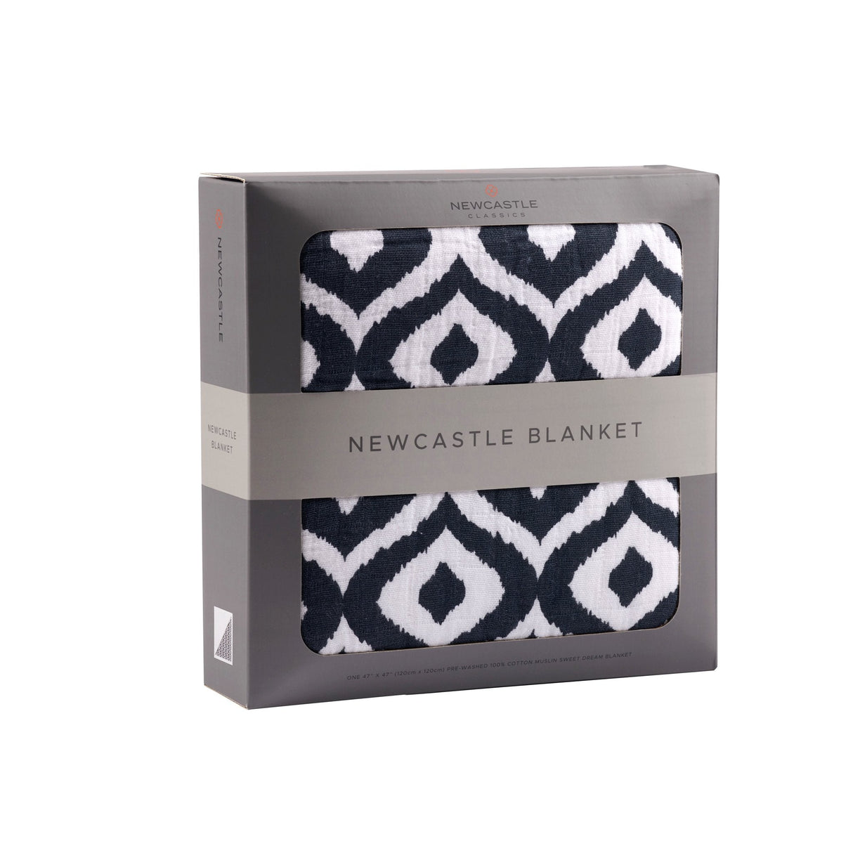 Moroccan Blue Cotton Muslin Newcastle Blanket - HoneyBug