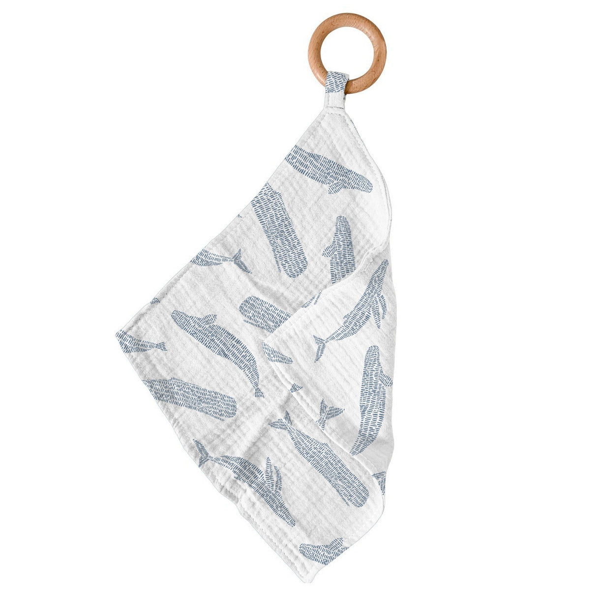 Blue Shadow Whales Bamboo Newcastle Teether - HoneyBug