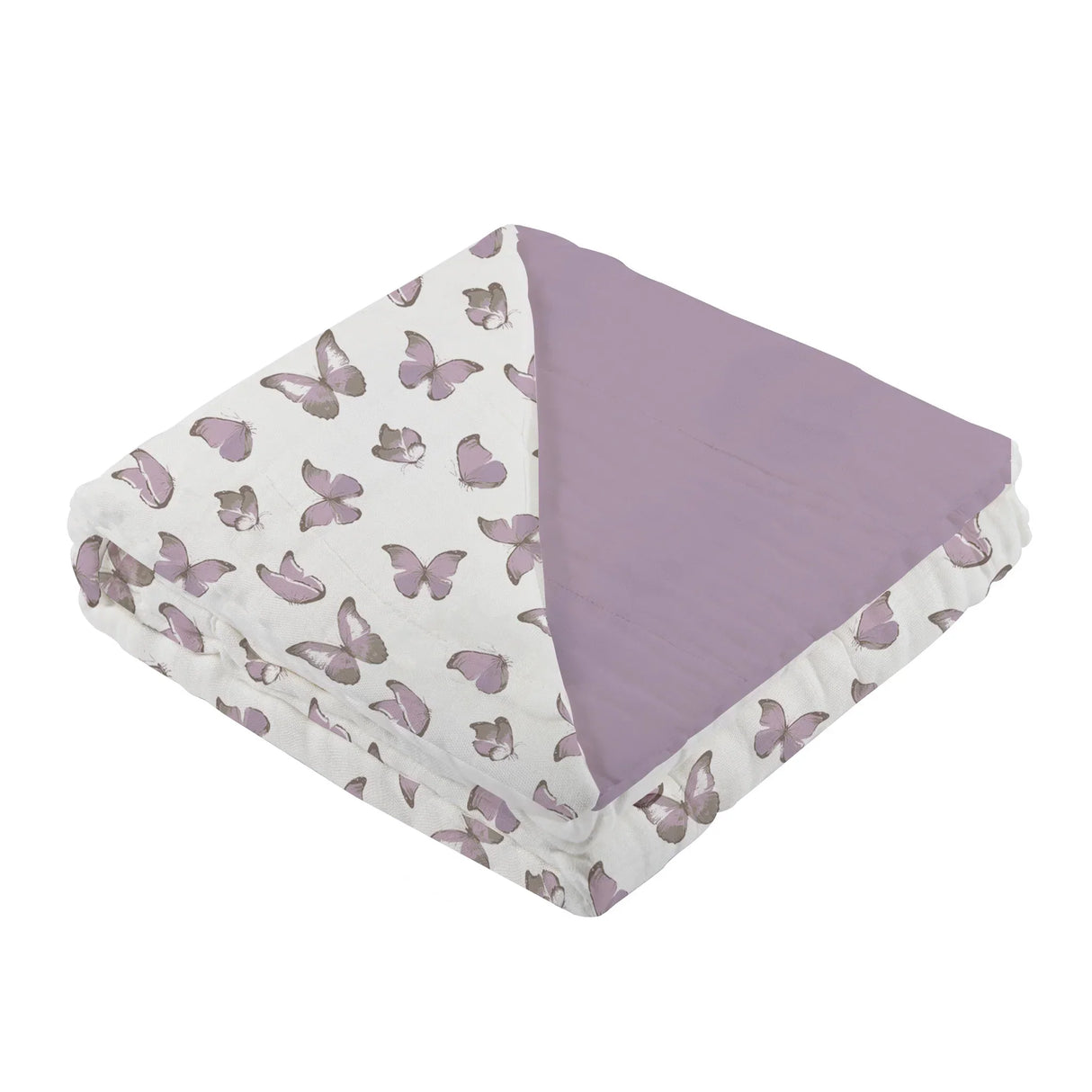 Winsome Butterflies and Orchid Lavender Cotton Newcastle Blanket - HoneyBug