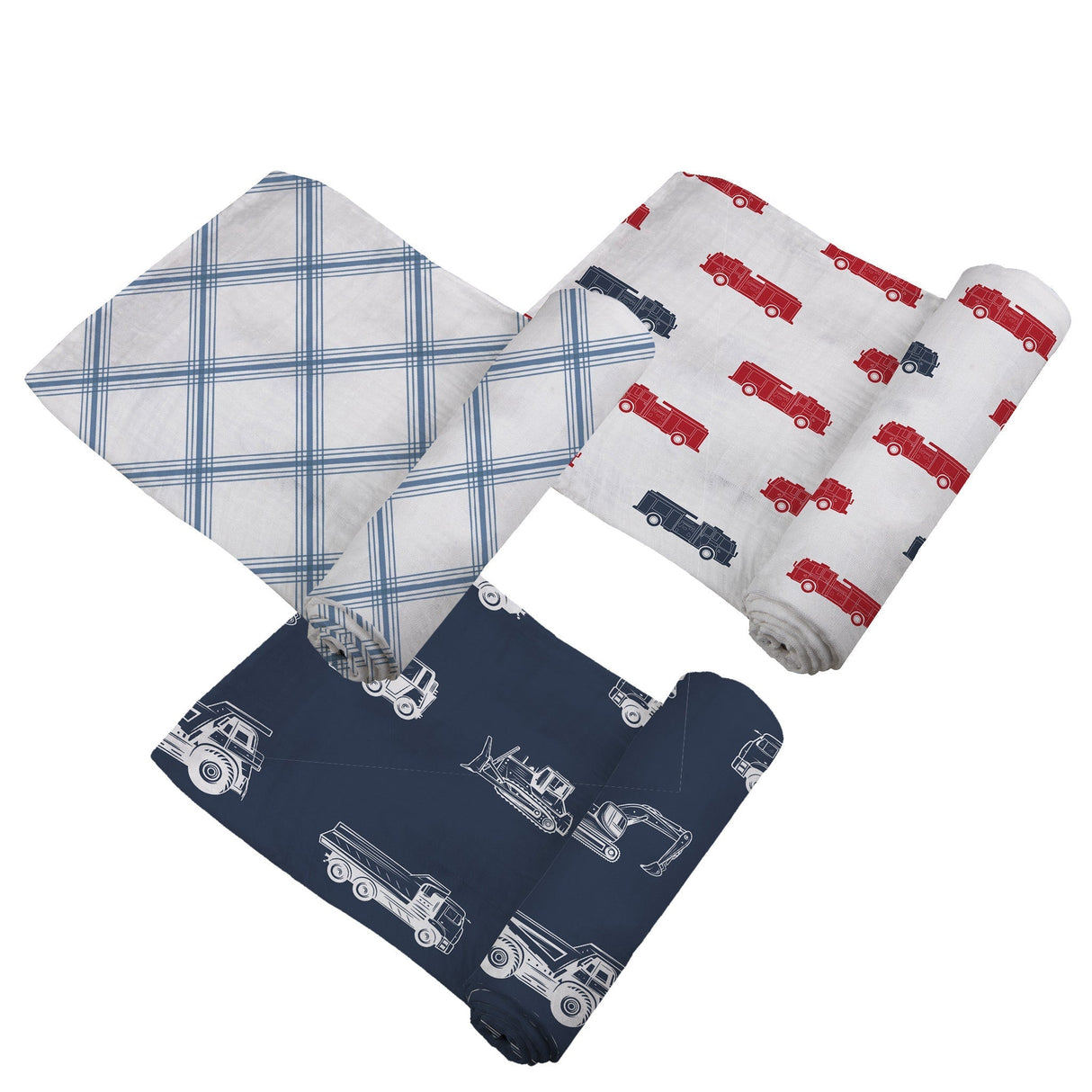 Things That Go Swaddle 3 Pack - HoneyBug