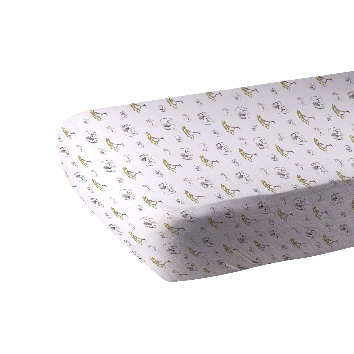 Rhinos and Elephants Bamboo Muslin Crib Sheet - HoneyBug