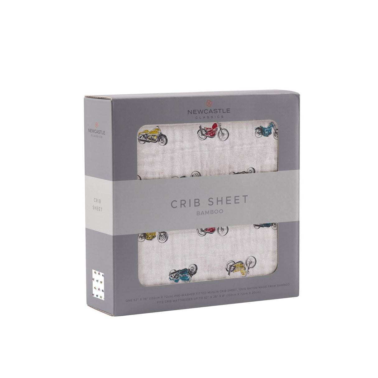 Vintage Motorcycles Bamboo Muslin Crib Sheet - HoneyBug