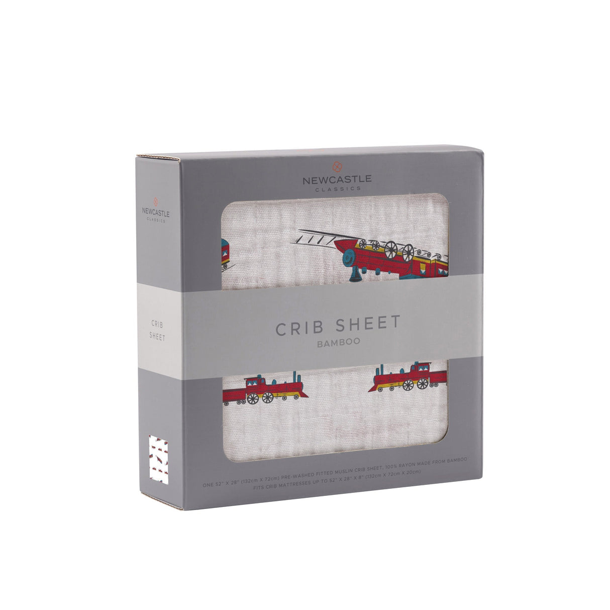 Vintage Steam Train Bamboo Crib Sheet - HoneyBug