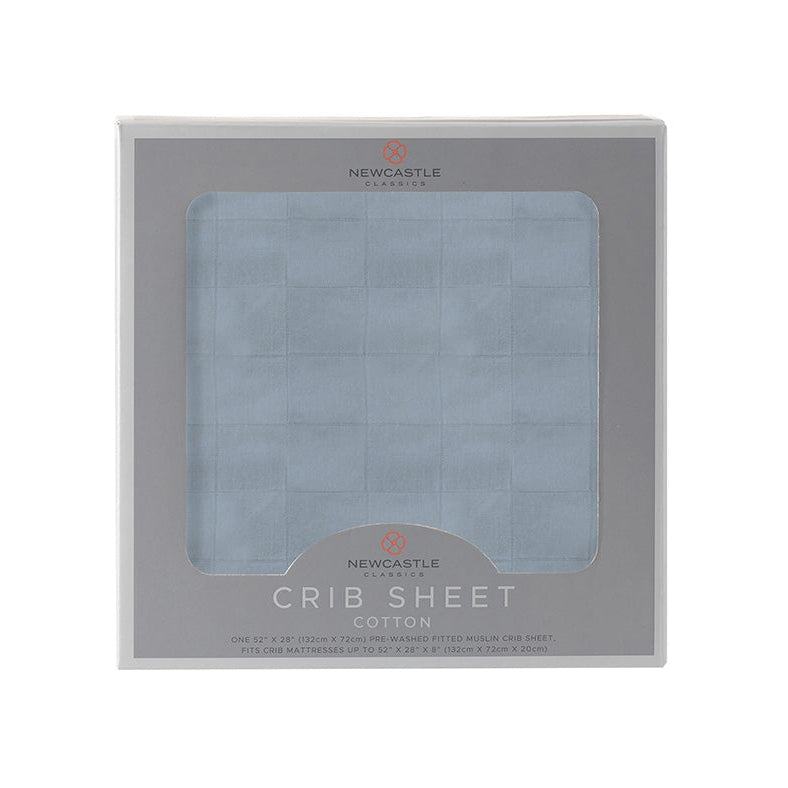 Blue Fog Newcastle Cotton Crib Sheet - HoneyBug
