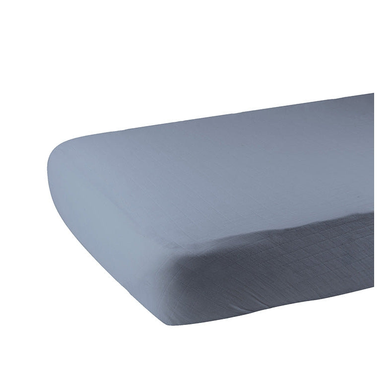 Blue Fog Newcastle Cotton Crib Sheet - HoneyBug