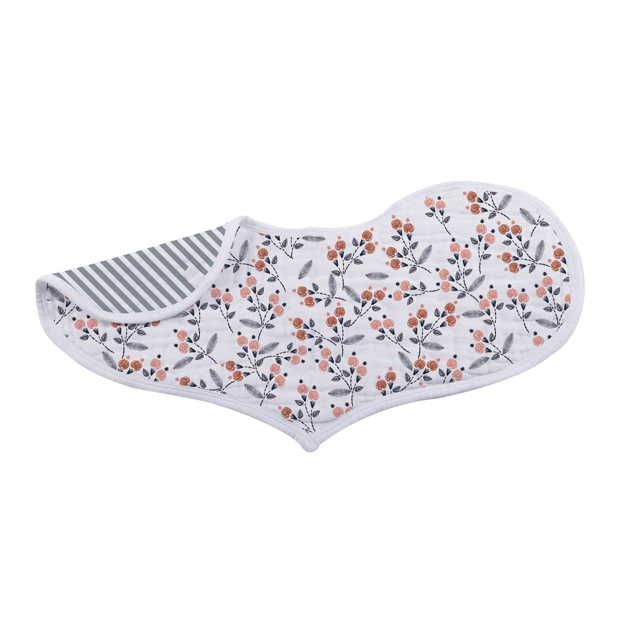 Blooms Floral Bamboo Heart Bib 2PK - HoneyBug