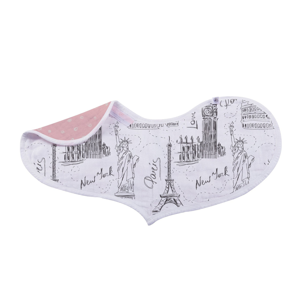 London, Paris, New York Heart Bibs - Set of 2 - HoneyBug