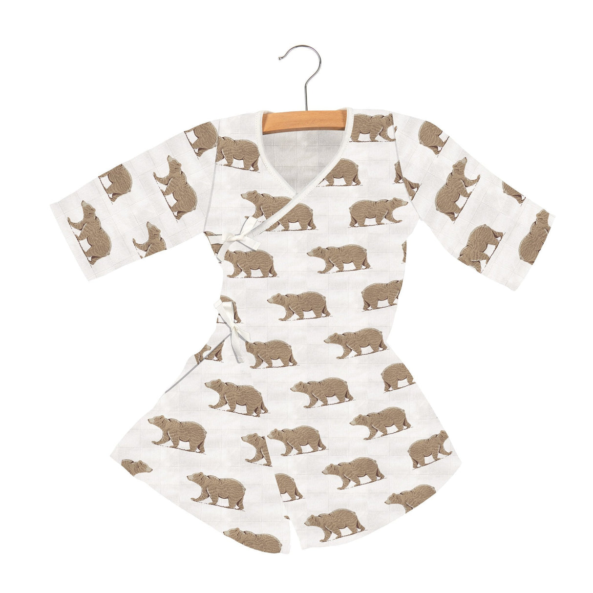 Goodnight Bear Bamboo Newcastle Mini Wrap Dress - HoneyBug