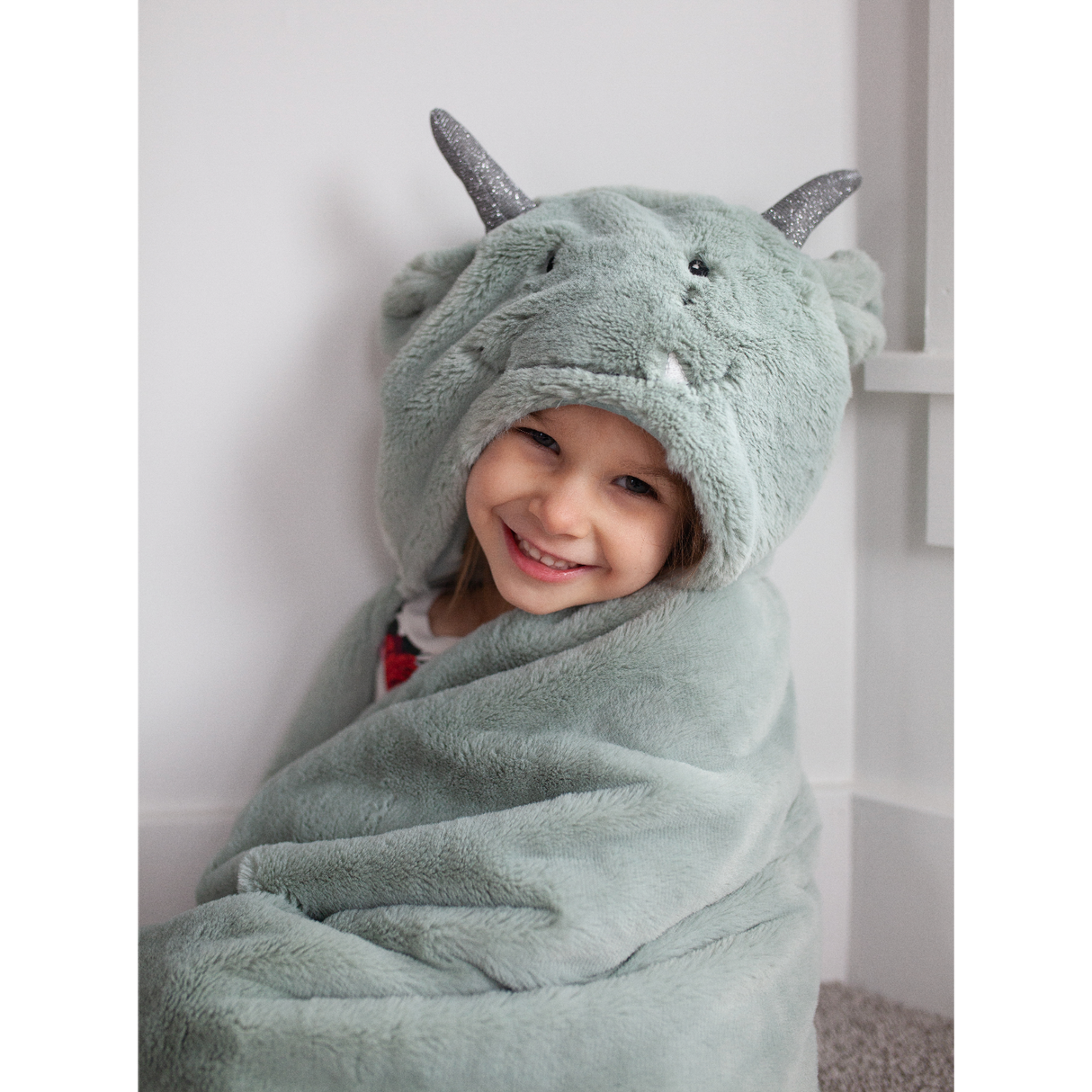'Dax' Dragon Plush Hooded Blanket - HoneyBug