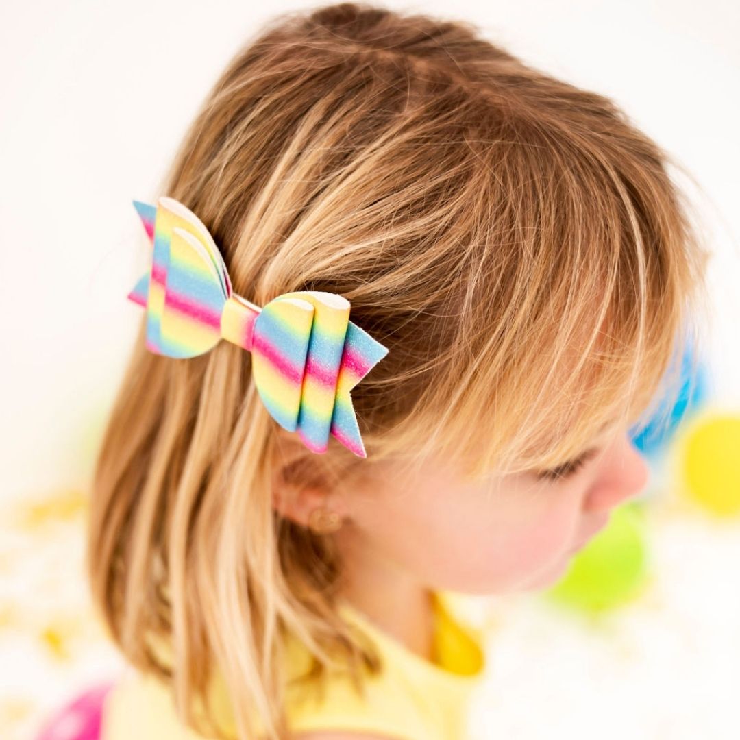 Rainbow Ombre Bow Clip - Kids Spring Hair Clip - HoneyBug