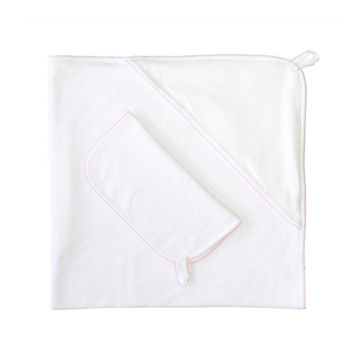 White Bubble Hooded Baby Towel - HoneyBug