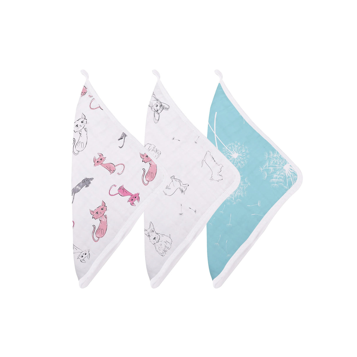 Dandelions Bamboo Washcloth Set 3PK - HoneyBug