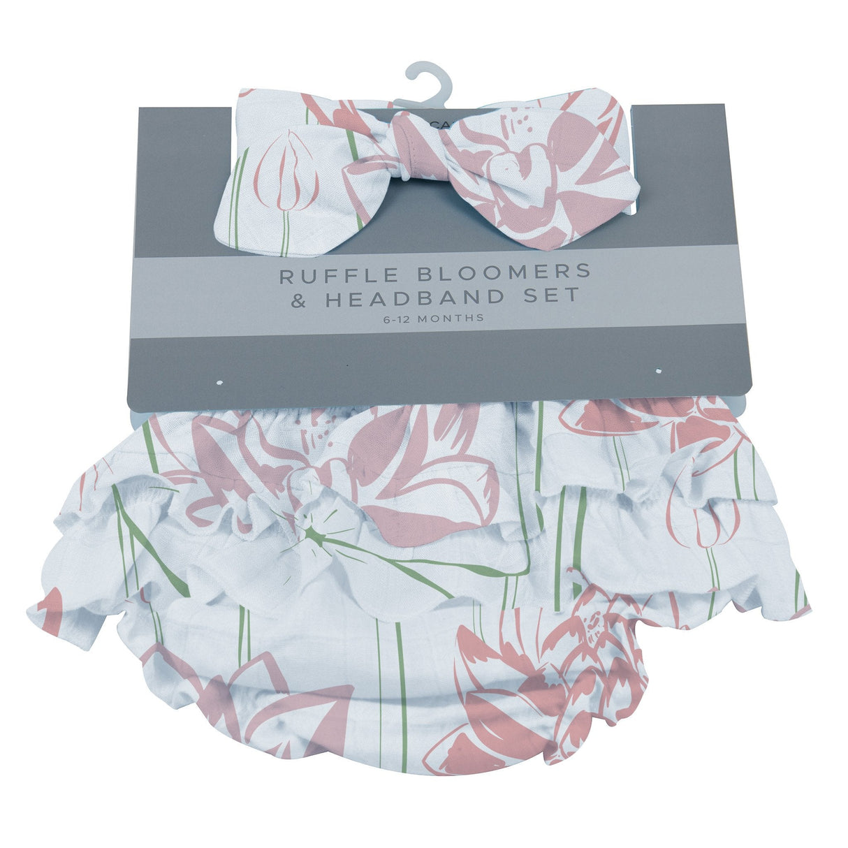 Water Lily Ruffle Bamboo Bloomer Headband Set - HoneyBug