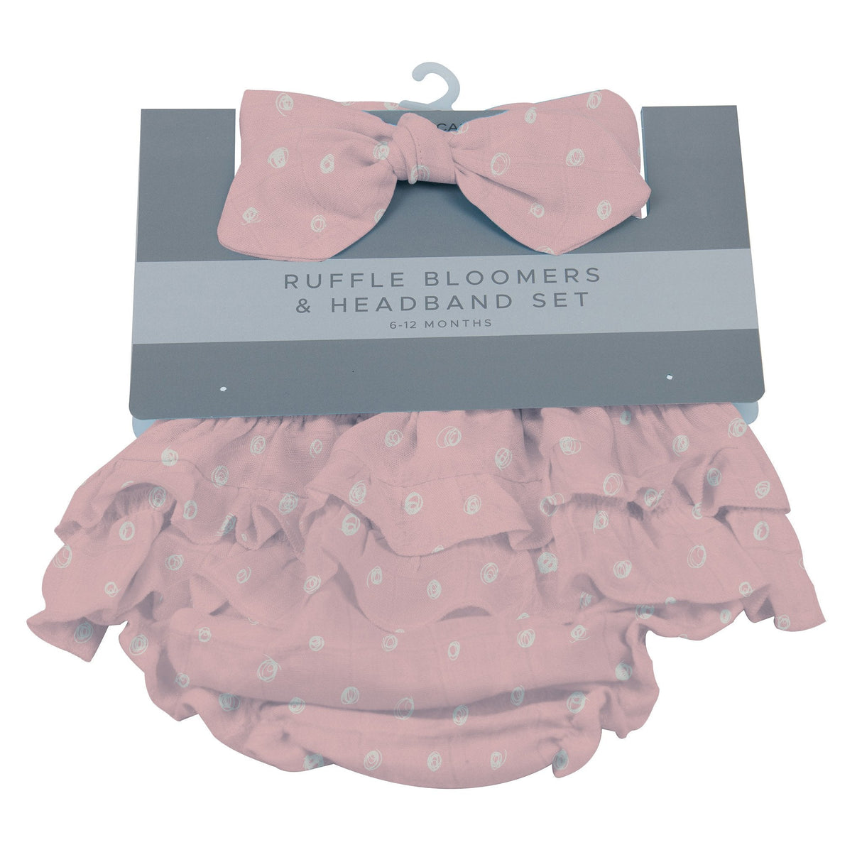 Pink Pearl Polka Dot Ruffle Bloomers and Headband Set - HoneyBug