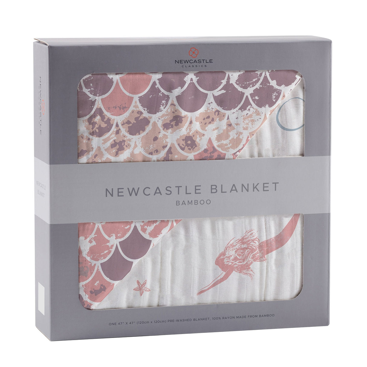 Mermaids and Scales Bamboo Muslin Newcastle Blanket - HoneyBug