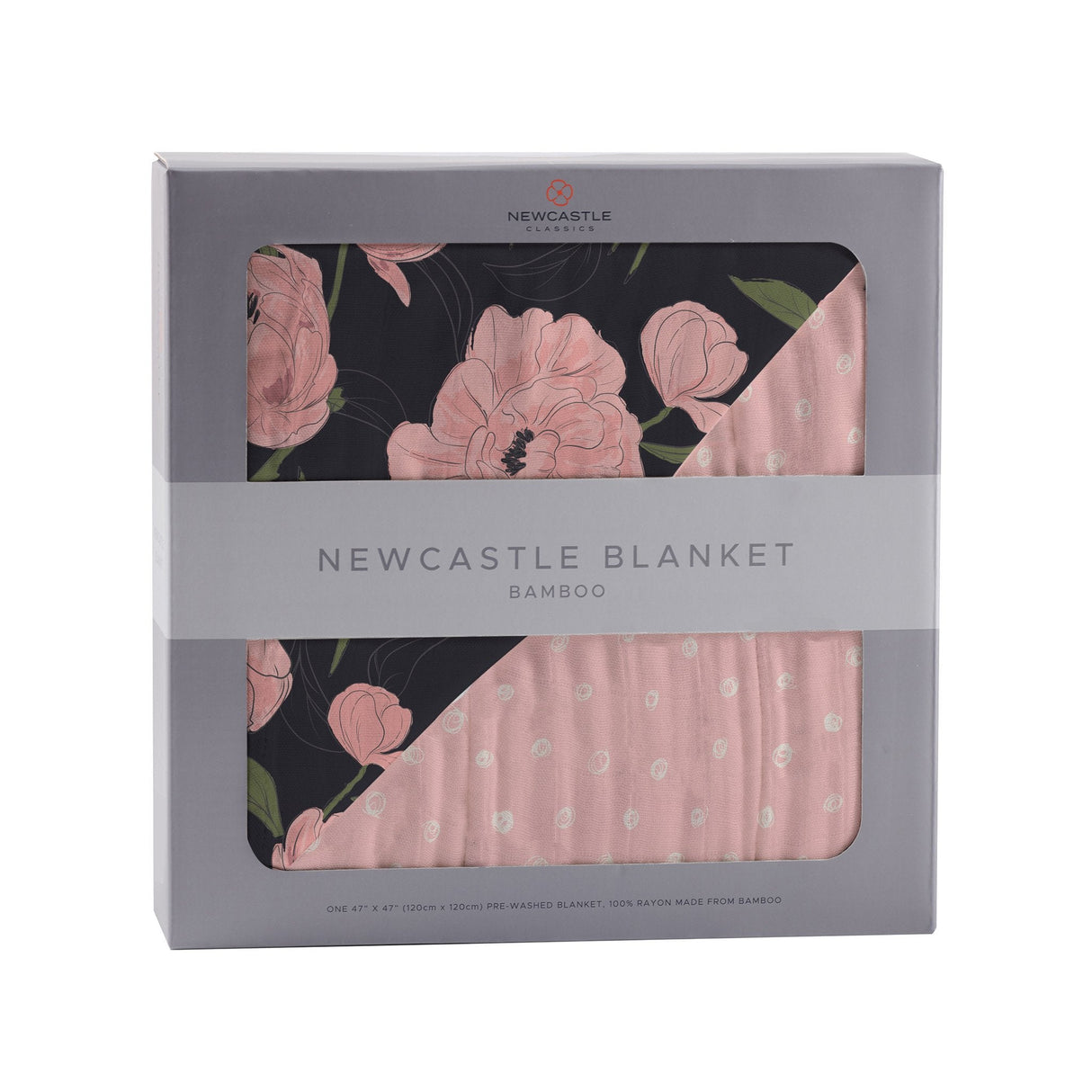 Peonies and Pearl Polka Dot Newcastle Blanket - HoneyBug