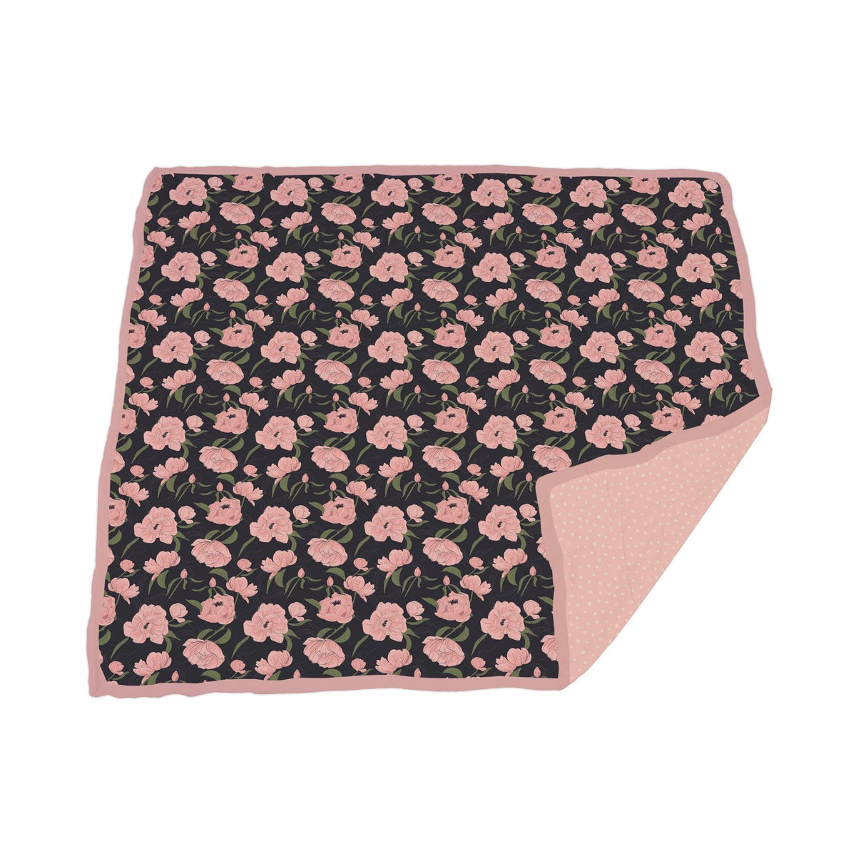 Peonies and Pearl Polka Dot Newcastle Blanket - HoneyBug
