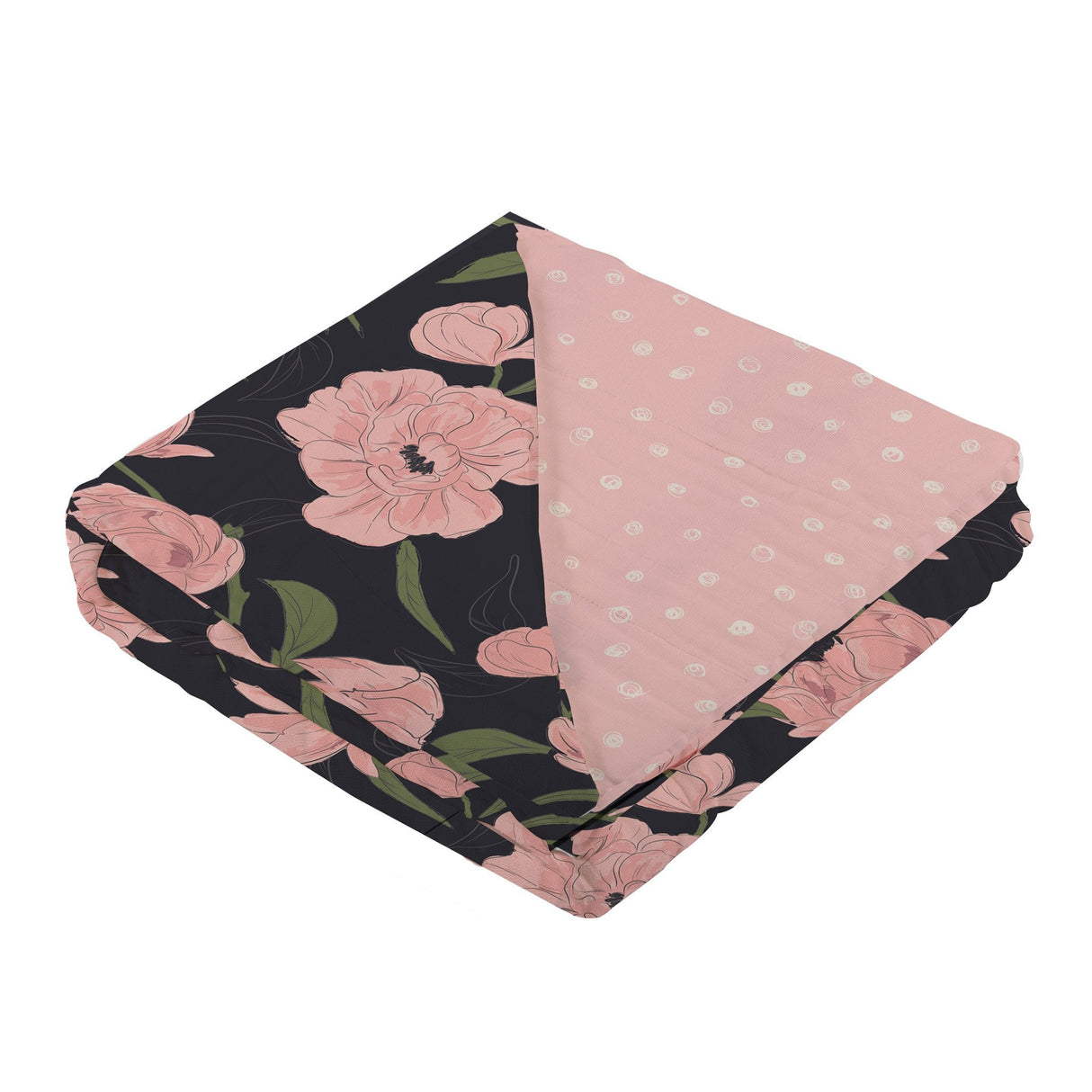 Peonies and Pearl Polka Dot Newcastle Blanket - HoneyBug