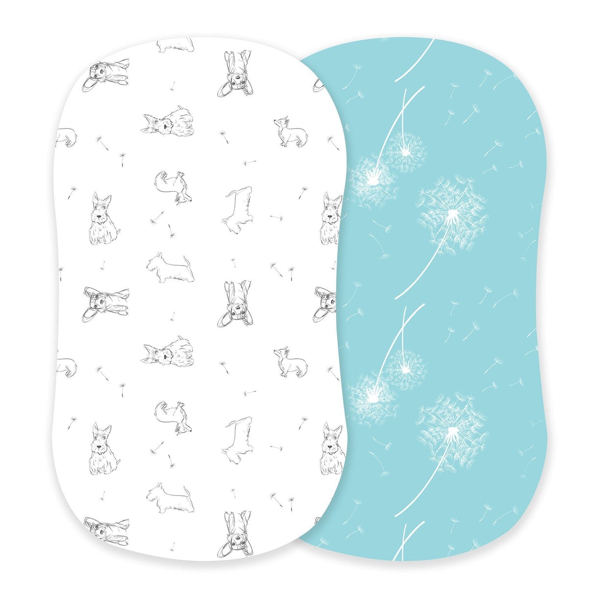 Corgi and Dandelion Seeds Bamboo Changing Pad Cover/Bassinet Sheets - HoneyBug