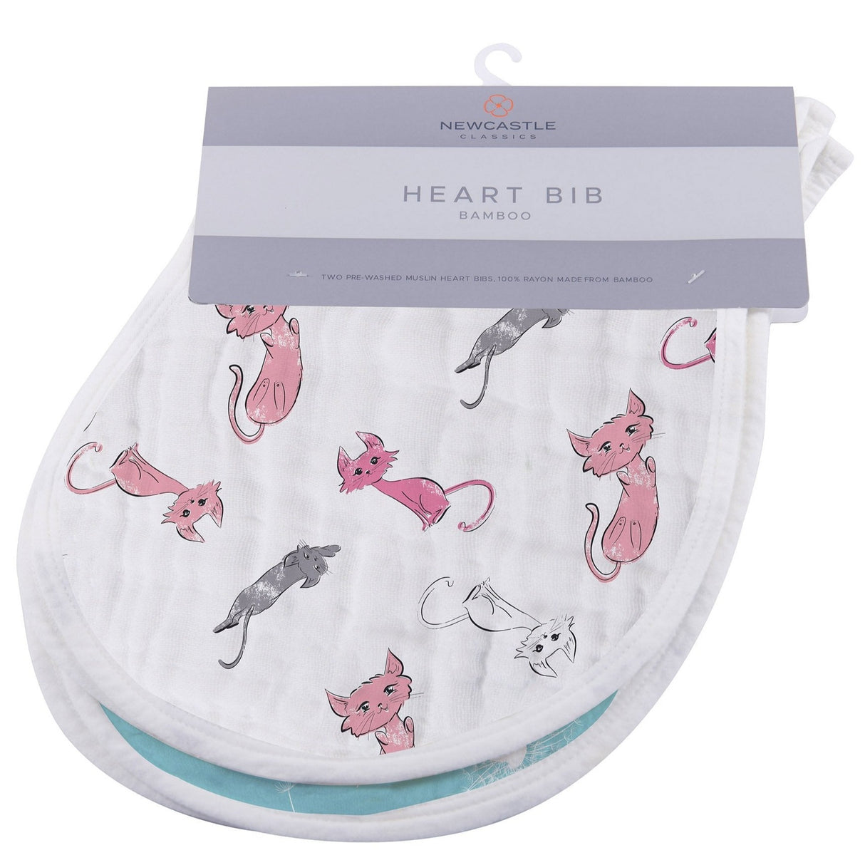 Dandelions Bamboo Heart Bib 2PK - HoneyBug