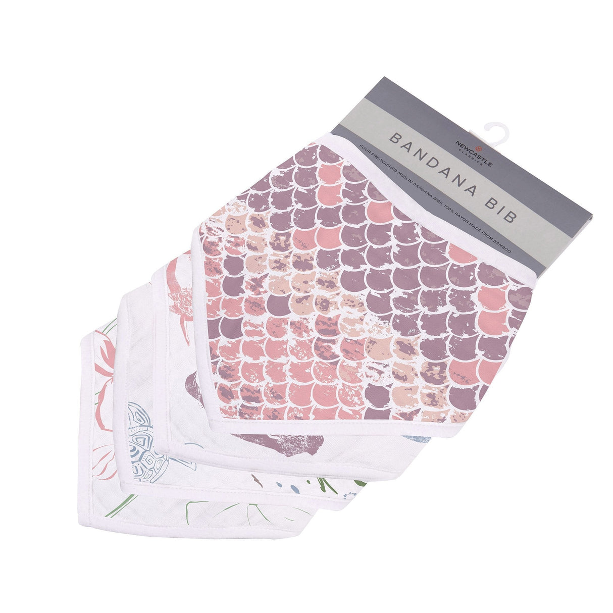 Under The Sea Bamboo Bandana Bib 4PK - HoneyBug