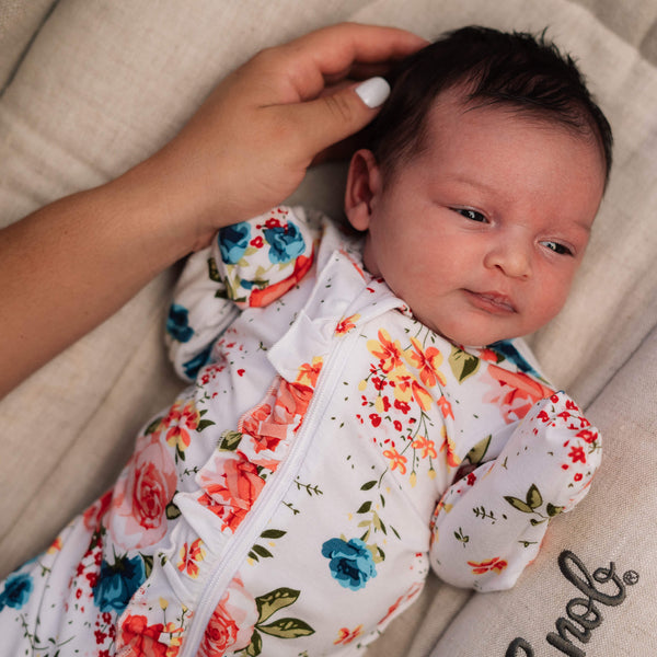 FRENCH FLORAL FOOTED JAMMIES by Milk Snob - HoneyBug 