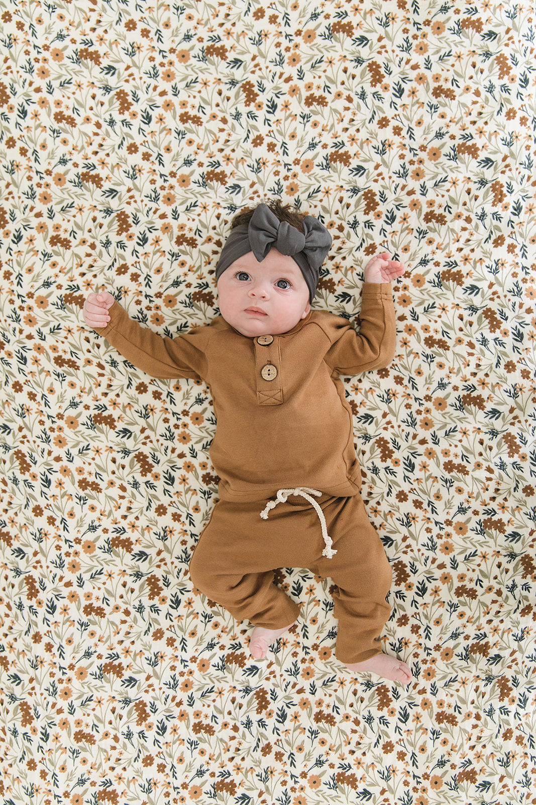 Harvest Floral Muslin Crib Sheet - HoneyBug 