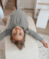 Waffle Long Sleeve Dress - Smoke - HoneyBug 