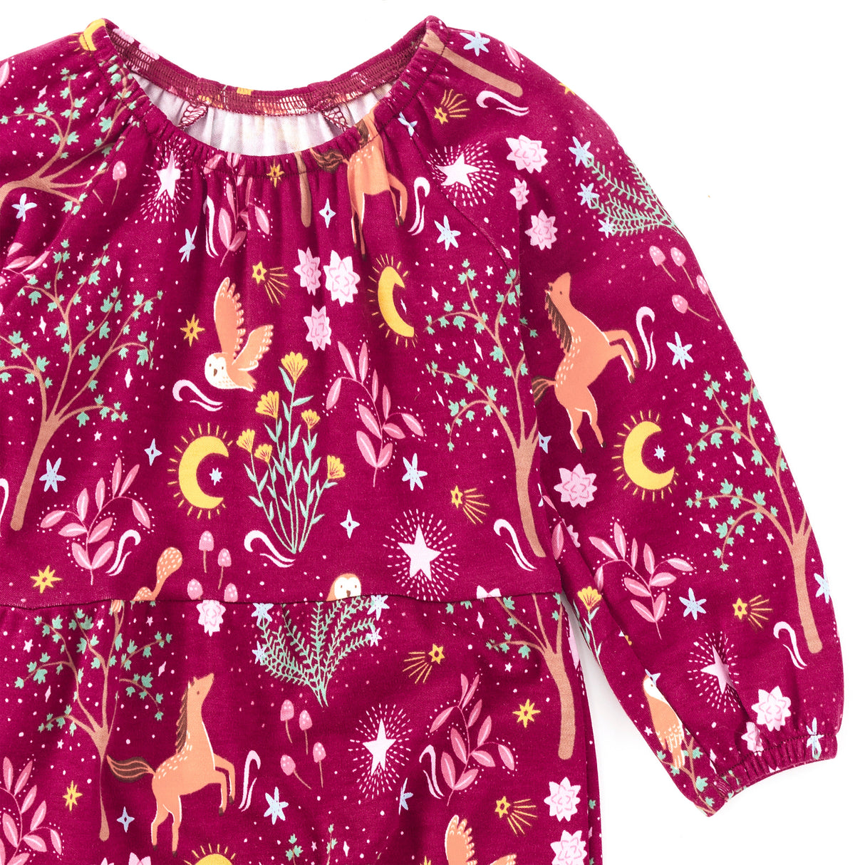 Bamboo Blend L/S Gathered Romper - Woodland Dreams