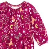 Bamboo Blend L/S Gathered Romper - Woodland Dreams