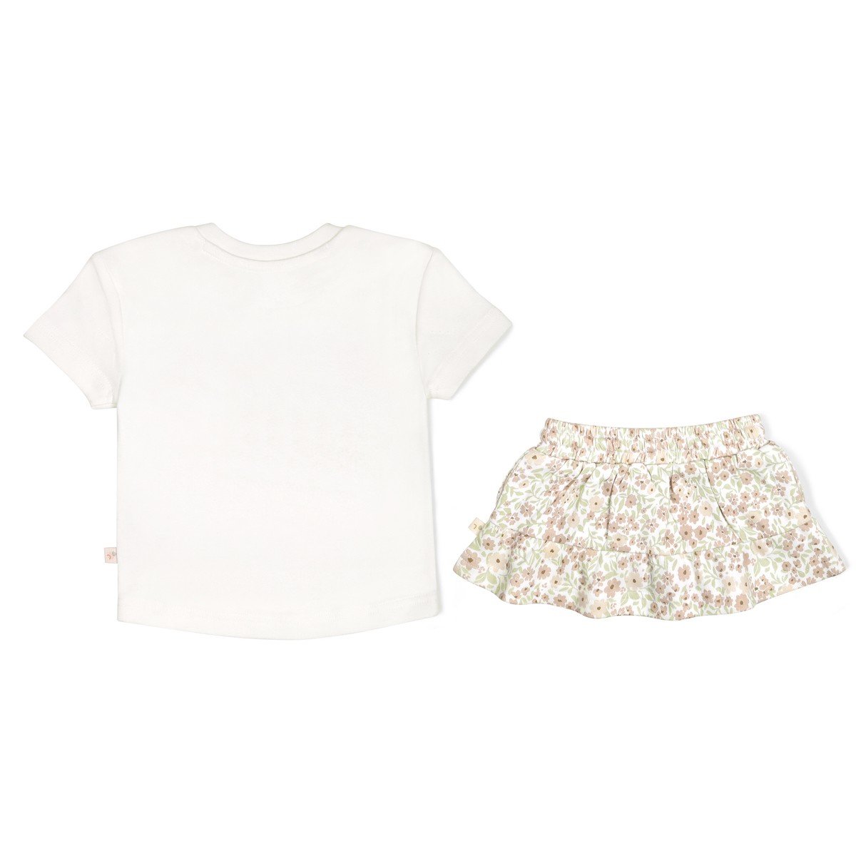 Organic Girls Tee and Skort Outfit - Summer Floral - HoneyBug 