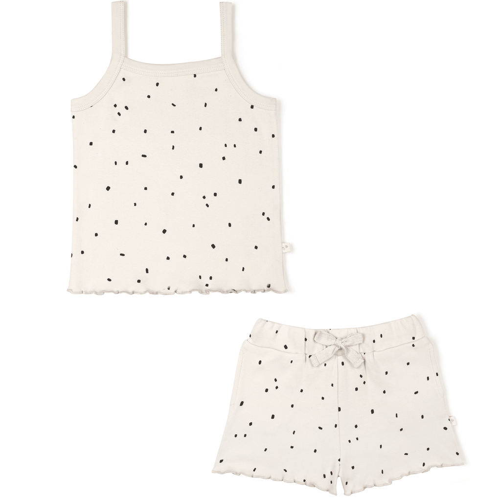 Organic Spaghetti Top & Shorts Set - Pixie Dots - HoneyBug 
