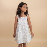 Organic Tiered Dress - Blue Vines - HoneyBug 