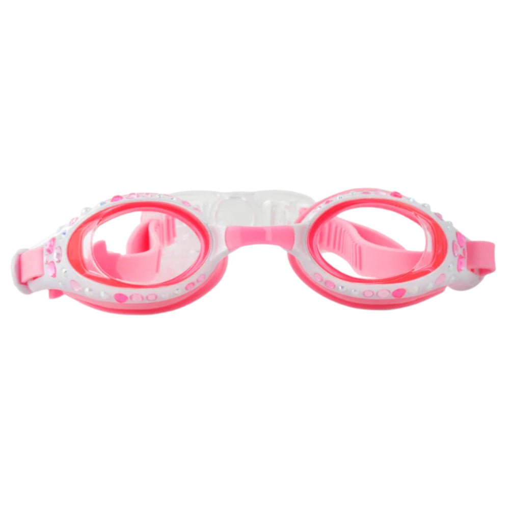 Pearl White Beautiful Bows Girl Kids' Swim Goggles - HoneyBug 