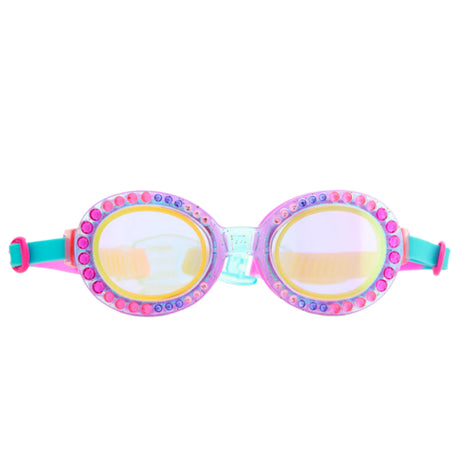 Bedazzled Blue Sparkling Summer Girl Kids' Swim Goggles - HoneyBug 