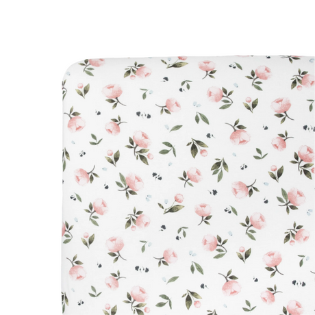 Stretch Knit Crib Sheet - Watercolor Rose - HoneyBug 