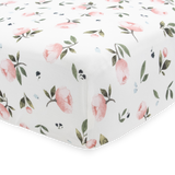 Stretch Knit Crib Sheet - Watercolor Rose - HoneyBug 