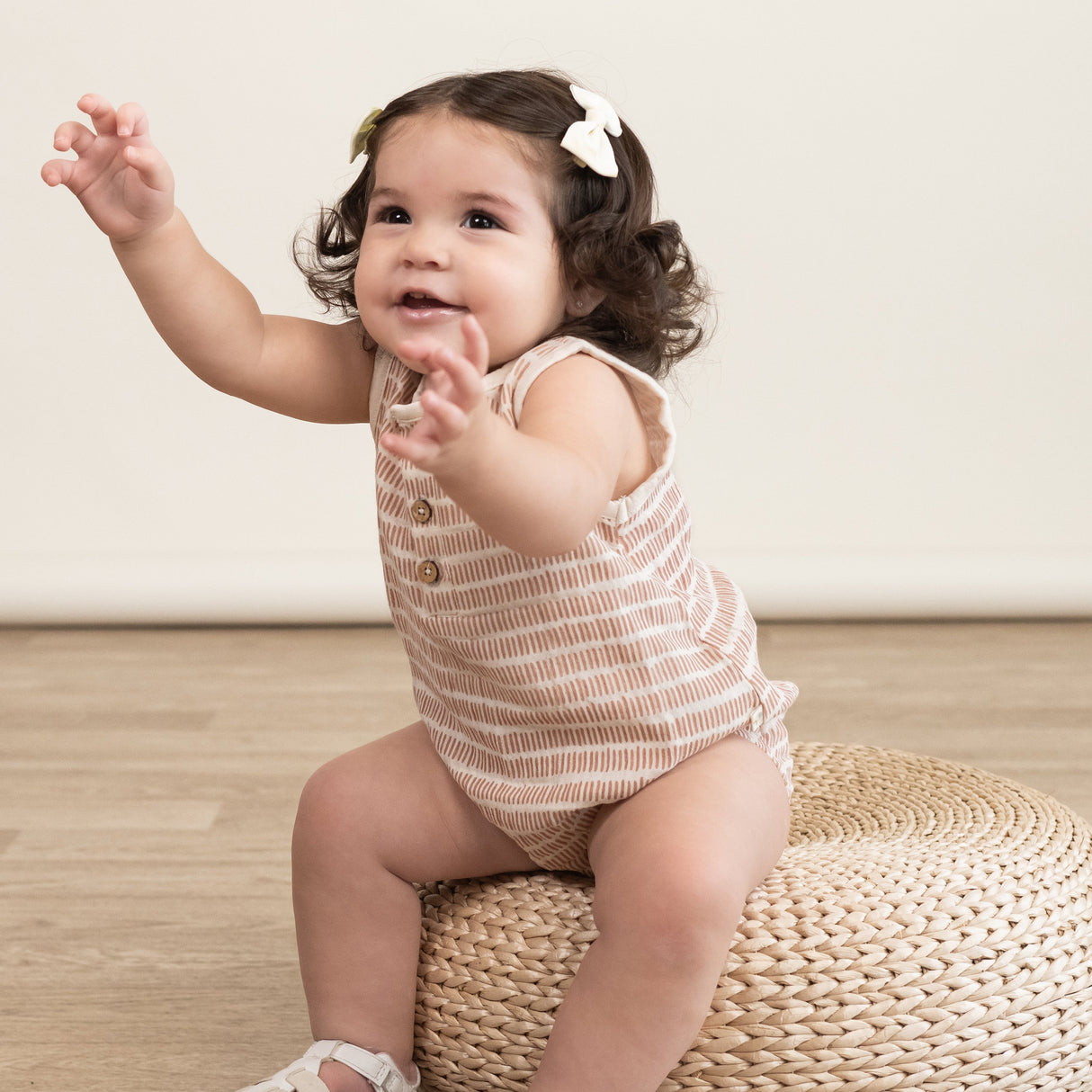 Organic Bubble Onesie - Dash Lines - HoneyBug 