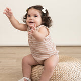 Organic Bubble Onesie - Dash Lines - HoneyBug 
