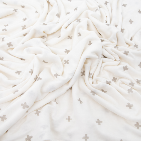 Stretch Knit Swaddle Blanket 2 Pack - Grey Cross - HoneyBug 