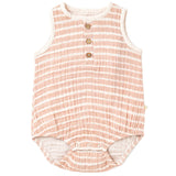Organic Bubble Onesie - Dash Lines - HoneyBug 