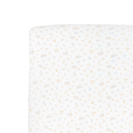 Stretch Knit Crib Sheet - Rainbows - HoneyBug 