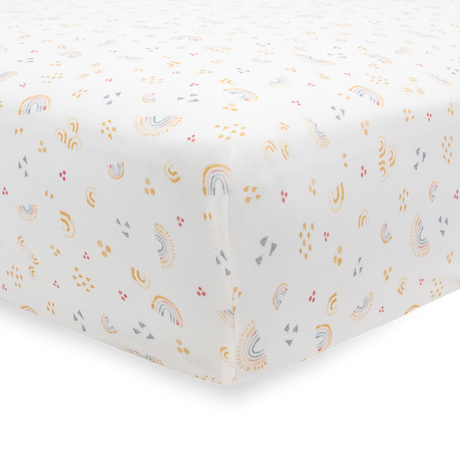 Stretch Knit Crib Sheet - Rainbows - HoneyBug 