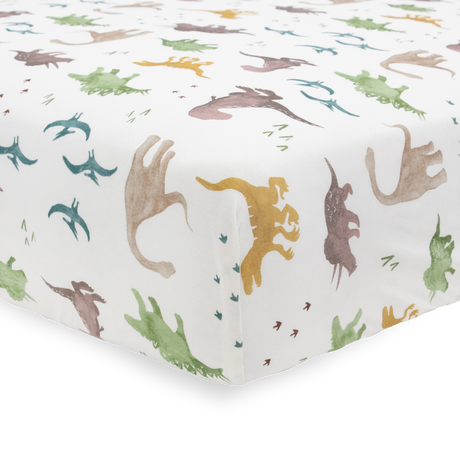 Stretch Knit Crib Sheet - Dino Pals - HoneyBug 