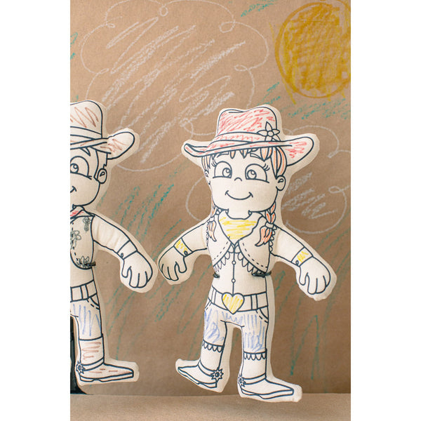 Color and Play Doll - Cowgirl - HoneyBug 