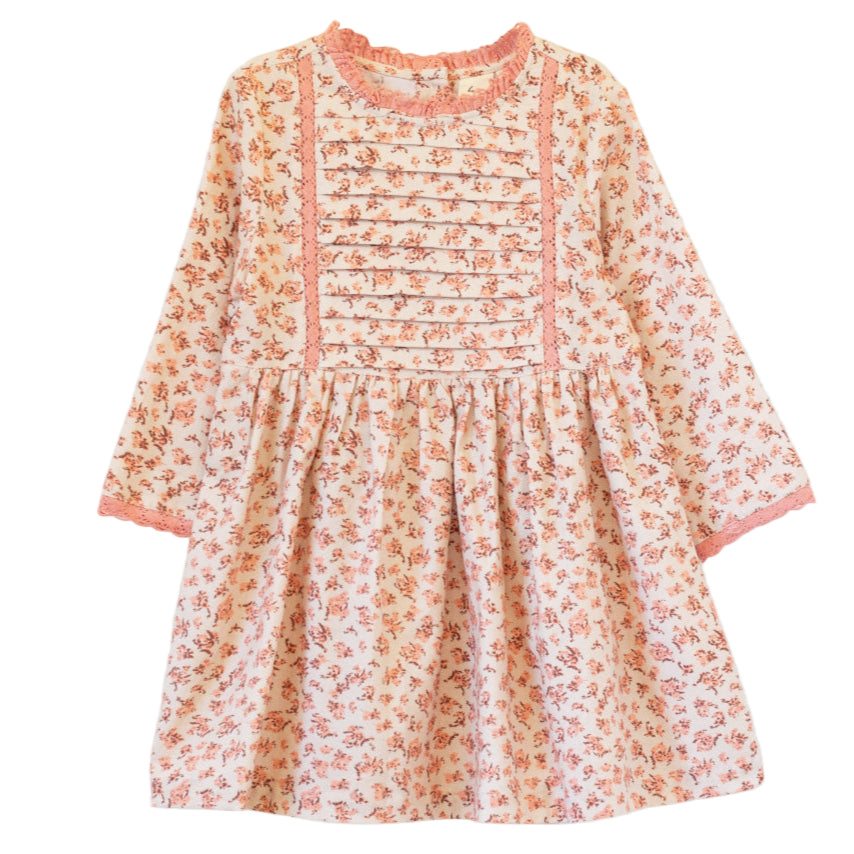 Toddler Lulu Dress with Lace Trim | Pink Heather - HoneyBug 