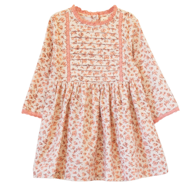 Toddler Lulu Dress with Lace Trim | Pink Heather - HoneyBug 