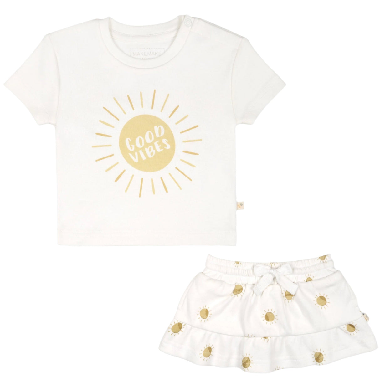 Organic Girls Tee and Skort Outfit - Sunshine - HoneyBug 