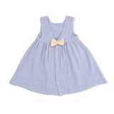 Micro Gingham Blue Blizzard - Dress with Bow and Bloomer