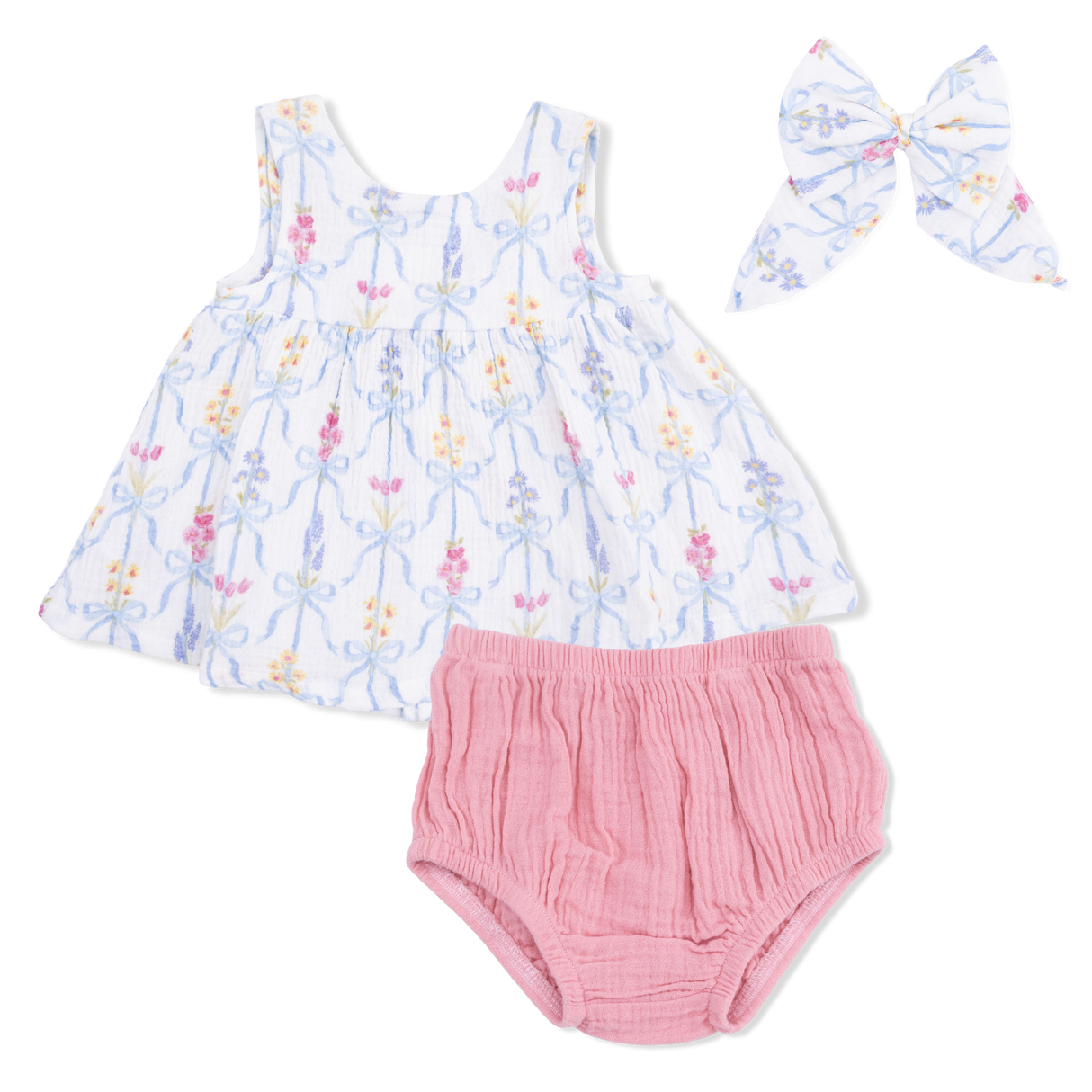 Ribbon Bouquets - Dress with Bow and Bloomer with Large Bow Set
